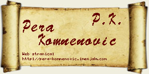 Pera Komnenović vizit kartica